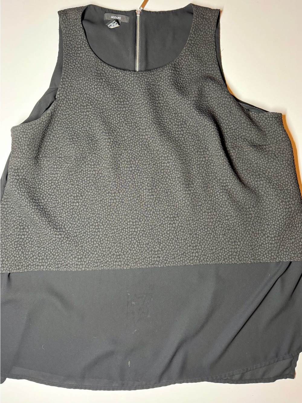 Alfani Women’s Black Sleeveless Layered Blouse Size 14 – AS IS‎
